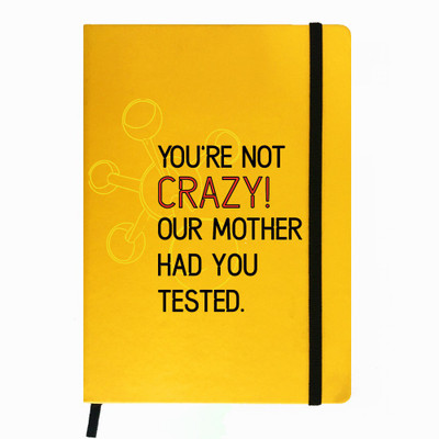 

Hamee A5 Notebook(Raksha Bandhan Special GIft for Brother Sister Designer Printed Yellow Leather A5 Notebook - 200 pages, A5 size Not So Crazy, Yellow)