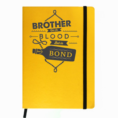 

Hamee A5 Notebook(Raksha Bandhan Special GIft for Brother Sister Designer Printed Yellow Leather A5 Notebook - 200 pages, A5 size Brother from Another Mother, Yellow)