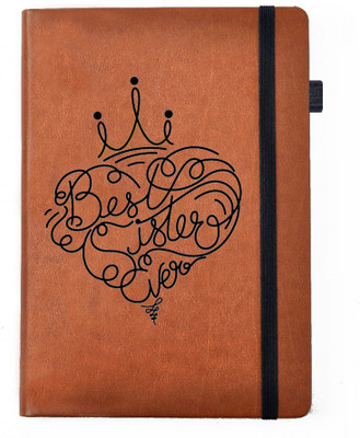 

Hamee A5 Notebook(Raksha Bandhan Special GIft for Brother Sister Designer Printed Tan Brown Leather A5 Notebook - 200 pages, A5 size Best Sister 1, Tan)