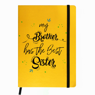 

Hamee A5 Notebook(Raksha Bandhan Special GIft for Brother Sister Designer Printed Yellow Leather A5 Notebook - 200 pages, A5 size Best Sister, Yellow)