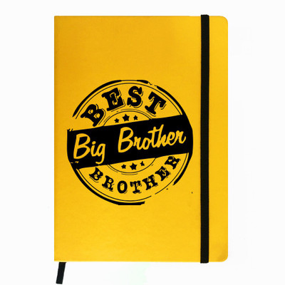

Hamee A5 Notebook(Raksha Bandhan Special GIft for Brother Sister Designer Printed Yellow Leather A5 Notebook - 200 pages, A5 size Best Brother, Yellow)