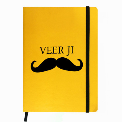 

Hamee A5 Notebook(Raksha Bandhan Special GIft for Brother Sister Designer Printed Yellow Leather A5 Notebook - 200 pages, A5 size Veer JI, Yellow)
