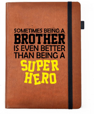 

Hamee A5 Notebook(Raksha Bandhan Special GIft for Brother Sister Designer Printed Tan Brown Leather A5 Notebook - 200 pages, A5 size Bro Dil Le Gya, Tan)