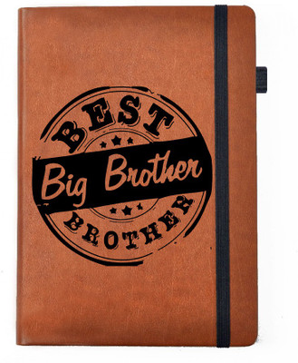 

Hamee A5 Notebook(Raksha Bandhan Special GIft for Brother Sister Designer Printed Tan Brown Leather A5 Notebook - 200 pages, A5 size Best Brother, Tan)