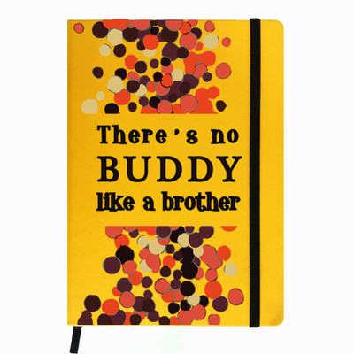 

Hamee A5 Notebook(Raksha Bandhan Special GIft for Brother Sister Designer Printed Yellow Leather A5 Notebook - 200 pages, A5 size Best Buddy, Yellow)