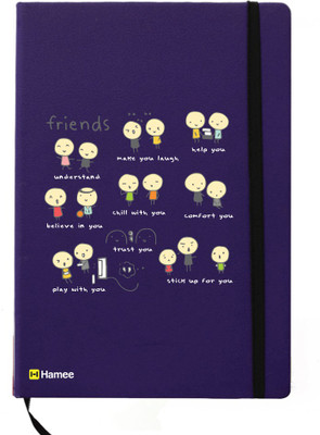 

Hamee A5 Notebook(Friendship Day Special Friends Theme Designer Printed Black Leather A5 Notebook - 200 pages, A5 size Dogether Friends, Blue)