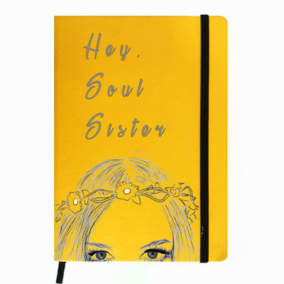 

Hamee A5 Notebook(Raksha Bandhan Special GIft for Brother Sister Designer Printed Yellow Leather A5 Notebook - 200 pages, A5 size Soul Sister, Yellow)
