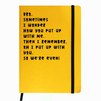 

Hamee A5 Notebook(Raksha Bandhan Special GIft for Brother Sister Designer Printed Yellow Leather A5 Notebook - 200 pages, A5 size Put Up, Yellow)