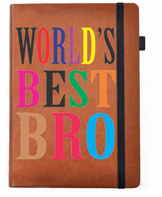 

Hamee A5 Notebook(Raksha Bandhan Special GIft for Brother Sister Designer Printed Tan Brown Leather A5 Notebook - 200 pages, A5 size Best Brother 2, Tan)