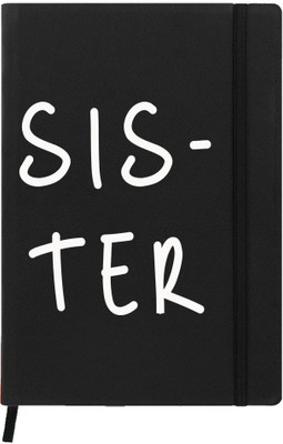 

Hamee A5 Notebook(Raksha Bandhan Special GIft for Brother Sister Designer Printed Black Leather A5 Notebook - 200 pages, A5 size Sister, Black)