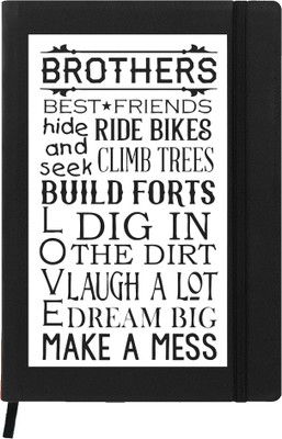 

Hamee A5 Notebook(Raksha Bandhan Special GIft for Brother Sister Designer Printed Black Leather A5 Notebook - 200 pages, A5 size Best Friends, Black)