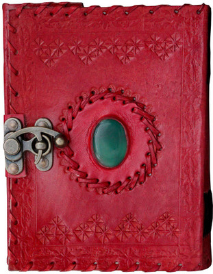 

Anshika International A6 Notebook(vintage handmade notebook diary, Red)