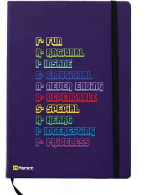 

Hamee A5 Notebook(Friendship Day Special Friends Theme Designer Printed Black Leather A5 Notebook - 200 pages, A5 size Friendship Full Form, Blue)