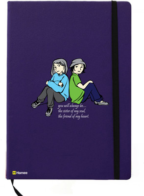 

Hamee A5 Notebook(Friendship Day Special Friends Theme Designer Printed Black Leather A5 Notebook - 200 pages, A5 size Friend Of My Heart, Blue)