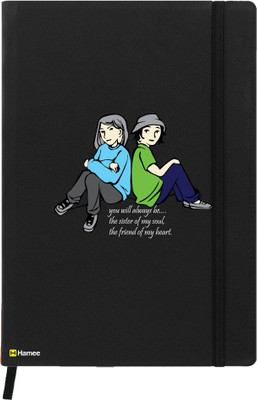 

Hamee A5 Notebook(Friendship Day Special Friends Theme Designer Printed Black Leather A5 Notebook - 200 pages, A5 size Friend Of My Heart, Black)