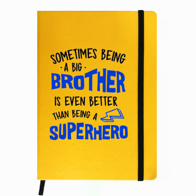 

Hamee A5 Notebook(Raksha Bandhan Special GIft for Brother Sister Designer Printed Yellow Leather A5 Notebook - 200 pages, A5 size Super Hero, Yellow)