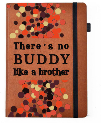 

Hamee A5 Notebook(Raksha Bandhan Special GIft for Brother Sister Designer Printed Tan Brown Leather A5 Notebook - 200 pages, A5 size Best Buddy, Tan)