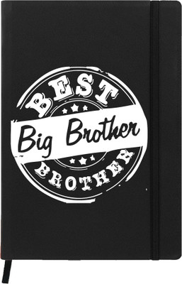 

Hamee A5 Notebook(Raksha Bandhan Special GIft for Brother Sister Designer Printed Black Leather A5 Notebook - 200 pages, A5 size Best Brother, Black)