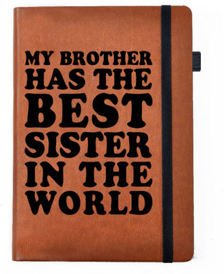 

Hamee A5 Notebook(Raksha Bandhan Special GIft for Brother Sister Designer Printed Tan Brown Leather A5 Notebook - 200 pages, A5 size Worlds Best Sister, Tan)