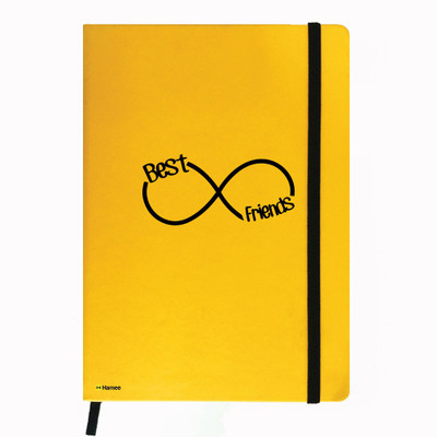 

Hamee A5 Notebook(Friendship Day Special Friends Theme Designer Printed Black Leather A5 Notebook - 200 pages, A5 size Infinite Friend, Yellow)