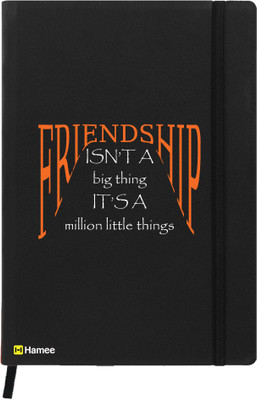 

Hamee A5 Notebook(Friendship Day Special Friends Theme Designer Printed Black Leather A5 Notebook - 200 pages, A5 size Friendship, Black)