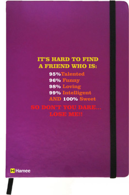 

Hamee A5 Notebook(Friendship Day Special Friends Theme Designer Printed Black Leather A5 Notebook - 200 pages, A5 size Sweet Friends, Purple)