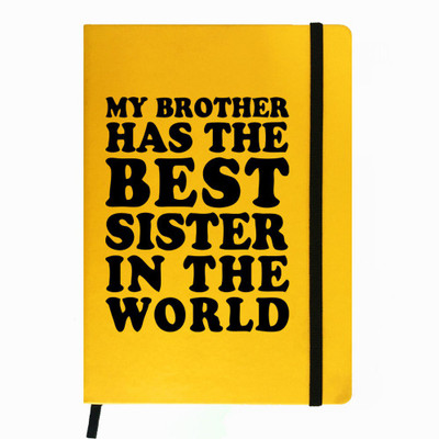 

Hamee A5 Notebook(Raksha Bandhan Special GIft for Brother Sister Designer Printed Yellow Leather A5 Notebook - 200 pages, A5 size Worlds Best Sister, Yellow)