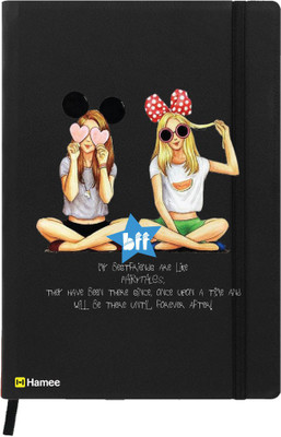 

Hamee A5 Notebook(Friendship Day Special Friends Theme Designer Printed Black Leather A5 Notebook - 200 pages, A5 size Party Friends, Black)