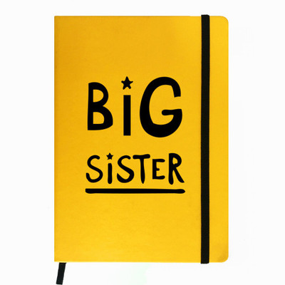 

Hamee A5 Notebook(Raksha Bandhan Special GIft for Brother Sister Designer Printed Yellow Leather A5 Notebook - 200 pages, A5 size Elder Sister, Yellow)