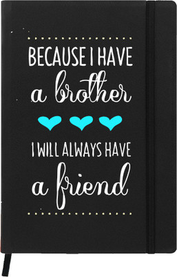 

Hamee A5 Notebook(Raksha Bandhan Special GIft for Brother Sister Designer Printed Black Leather A5 Notebook - 200 pages, A5 size Brother Love, Black)