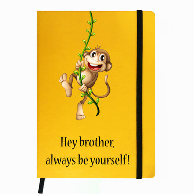 

Hamee A5 Notebook(Raksha Bandhan Special GIft for Brother Sister Designer Printed Yellow Leather A5 Notebook - 200 pages, A5 size Always be Yourself, Yellow)