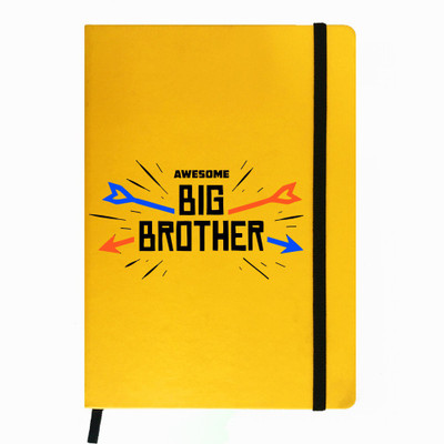 

Hamee A5 Notebook(Raksha Bandhan Special GIft for Brother Sister Designer Printed Yellow Leather A5 Notebook - 200 pages, A5 size Awesome Brother, Yellow)