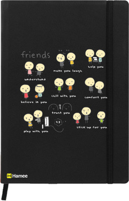 

Hamee A5 Notebook(Friendship Day Special Friends Theme Designer Printed Black Leather A5 Notebook - 200 pages, A5 size Dogether Friends, Black)