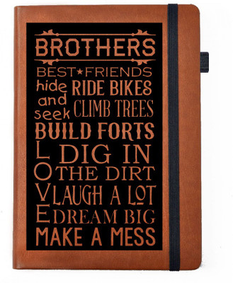 

Hamee A5 Notebook(Raksha Bandhan Special GIft for Brother Sister Designer Printed Tan Brown Leather A5 Notebook - 200 pages, A5 size Best Friends, Tan)