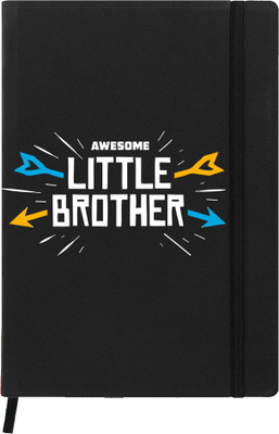 

Hamee A5 Notebook(Raksha Bandhan Special GIft for Brother Sister Designer Printed Black Leather A5 Notebook - 200 pages, A5 size Lil Brother, Black)
