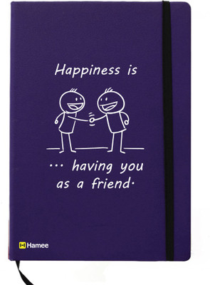 

Hamee A5 Notebook(Friendship Day Special Friends Theme Designer Printed Black Leather A5 Notebook - 200 pages, A5 size Friend Like You, Blue)