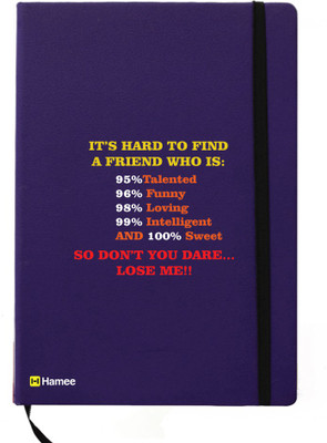 

Hamee A5 Notebook(Friendship Day Special Friends Theme Designer Printed Black Leather A5 Notebook - 200 pages, A5 size Sweet Friends, Blue)