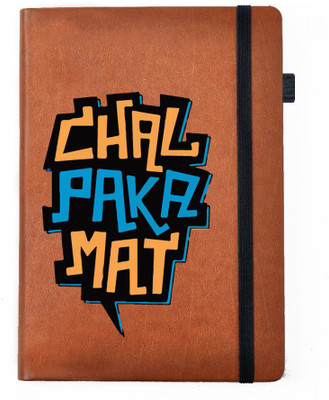 

Hamee A5 Notebook(Raksha Bandhan Special GIft for Brother Sister Designer Printed Tan Brown Leather A5 Notebook - 200 pages, A5 size Chal Paka Mat, Tan)