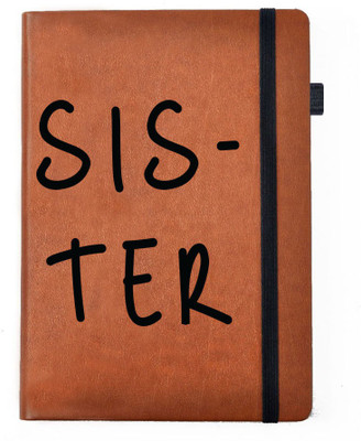 

Hamee A5 Notebook(Raksha Bandhan Special GIft for Brother Sister Designer Printed Tan Brown Leather A5 Notebook - 200 pages, A5 size Sister, Tan)