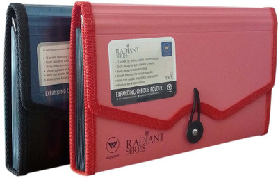 

World One Polypropylene Expanding Cheque Folder(Set Of 2, Red, Blue)