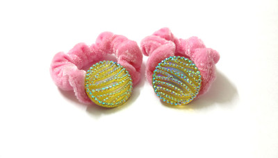 

e Baby Pin Golden Studded Hair Band Rubber Band(Pink, Gold)