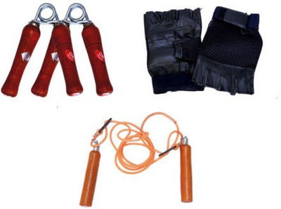 

GB Wooden Rope & Gym Gloves & Hand Gripper Gym & Fitness Kit