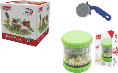 

Nestwell SALAD KING WITH GARLIC CRUSHER WITH PIZZA CUTTER SALAD KING WITH GARLIC CRUSHER WITH PIZZA CUTTER Multicolor Kitchen Tool Set(Multicolor)