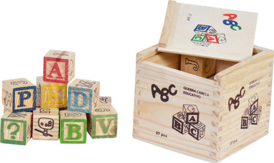 

SN toy zone 27 Pcs ABC / 123 Wooden Blocks Letters Numbers with Box(Multicolor)