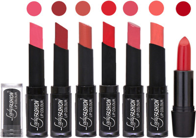 

Lady Fashion Lipsticks Set - 7 Fashionable Colors/Long Lasting with Rythm Lip Color 29(Baby Pink, Redish Maroon, Nude, Orange, Mauve, Peach)