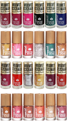

Aroma Care Velvet Matte and Glitter Nail Paint Combo Multicolor(Pack of 12)