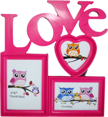 

RAINBOW PRINTS AND GIFTS Generic, Polymer Photo Frame(Pink, 3 Photos)