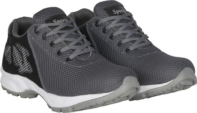 

Knot n Lace Sports Running Shoes For Men(Grey, Black