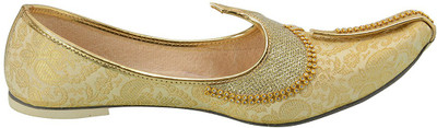 

Ramraj Wedding & Sherwani Mojari Mojaris For Men(Olive, Gold