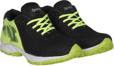 

Knot n Lace Sports Running Shoes For Men(Black, Green